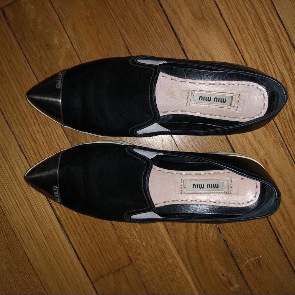 COPY - Miu Miu Cap Toe Metallic Slip-On Sneakers